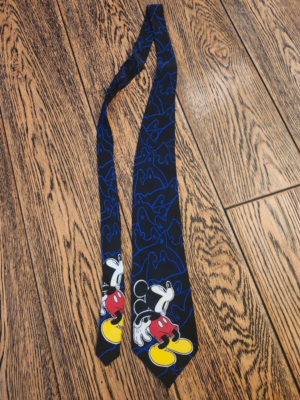 Disney Mickey Mouse ghost silk tie